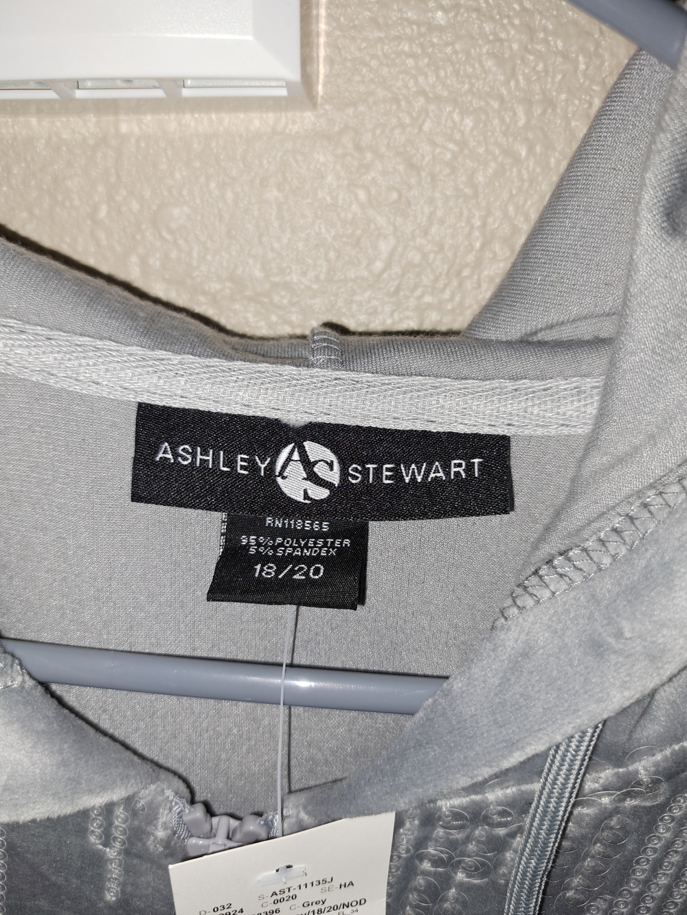 Ashley Stewart Gray Sequin Velour Hoodie - Picture 3 of 4